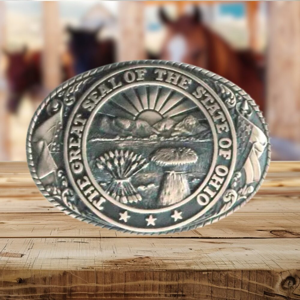 Tony Lama The Great State of Ohio Belt Buckle
